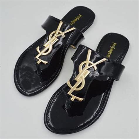 ysl pool slides|yves saint laurent flat sandals.